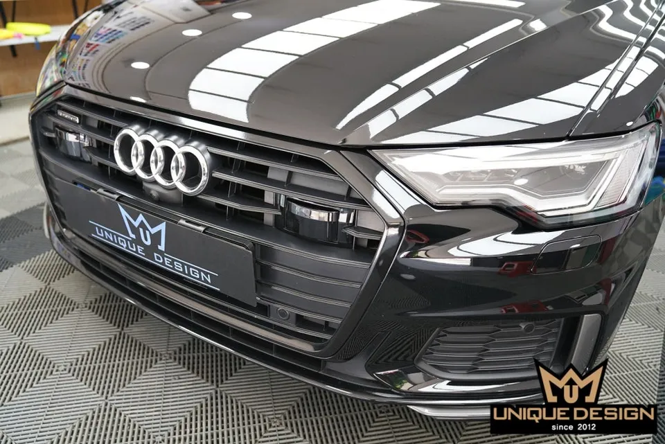 Audi A6のPPF施工事例|クローム除去とブラック再施工 施工写真 2-1