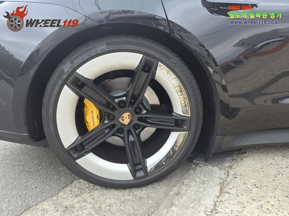 Porsche Taycan wheel repair installation result