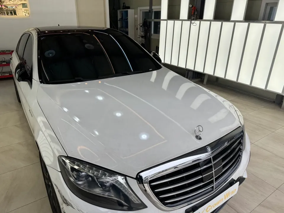 Mercedes-Benz S63 AMG vinyl wrap - Mercedes-Benz S63 AMG Vinyl Wrap Removal Review — Complete Glue R photo 4