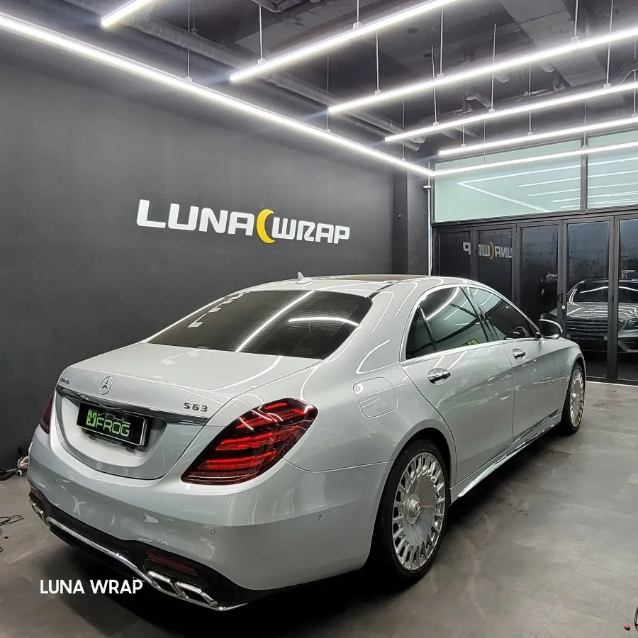 Mercedes-Benz S-Class W222のカーラッピング事例|マットブラックの高級感 施工写真 2-1