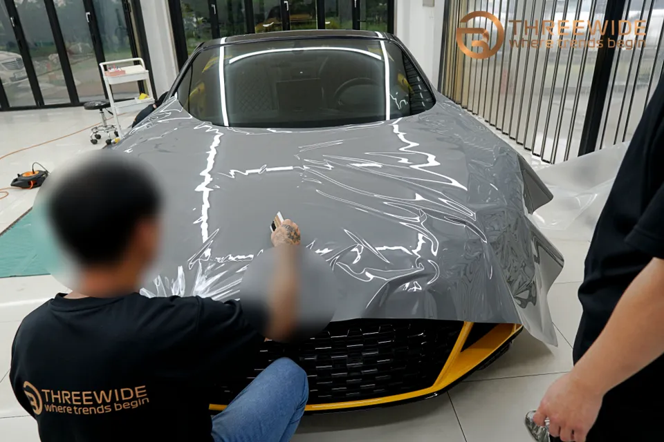 Audi R8のカーラッピング事例|ナ尔多グレーへのカスタム 施工写真 1-3