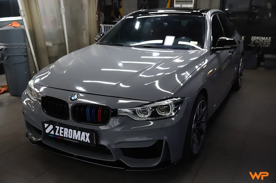BMW 3 Seriesのカーラッピング事例｜ロックグレーへの全体施工 施工写真 3-1