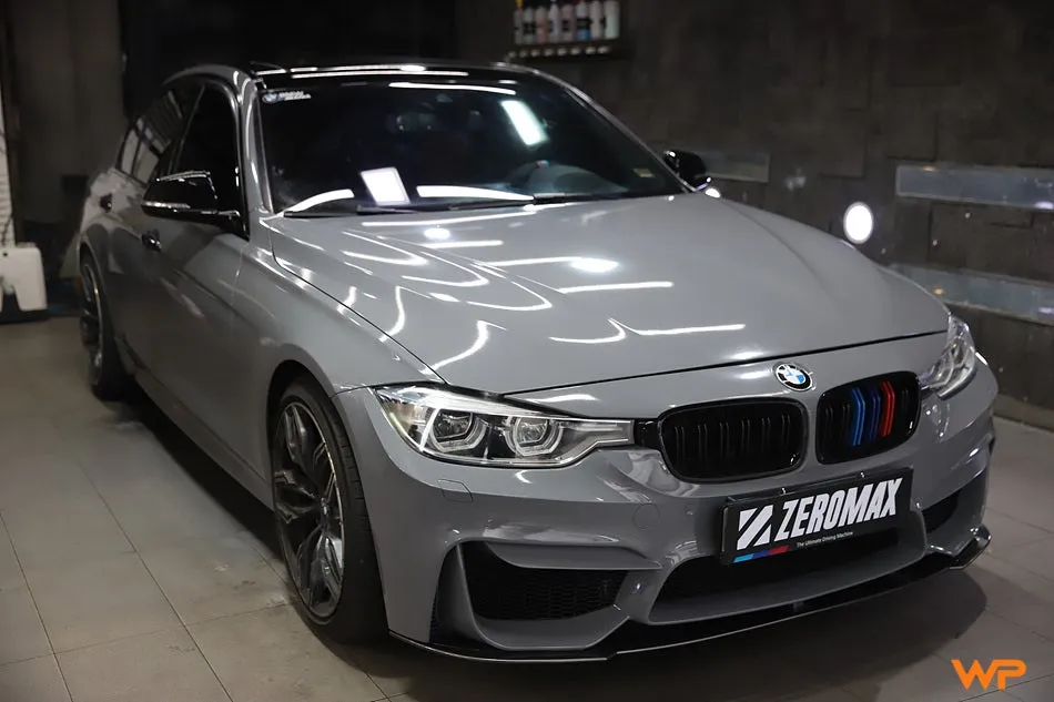 BMW 3 Seriesのカーラッピング事例｜ロックグレーへの全体施工 施工写真 5-1