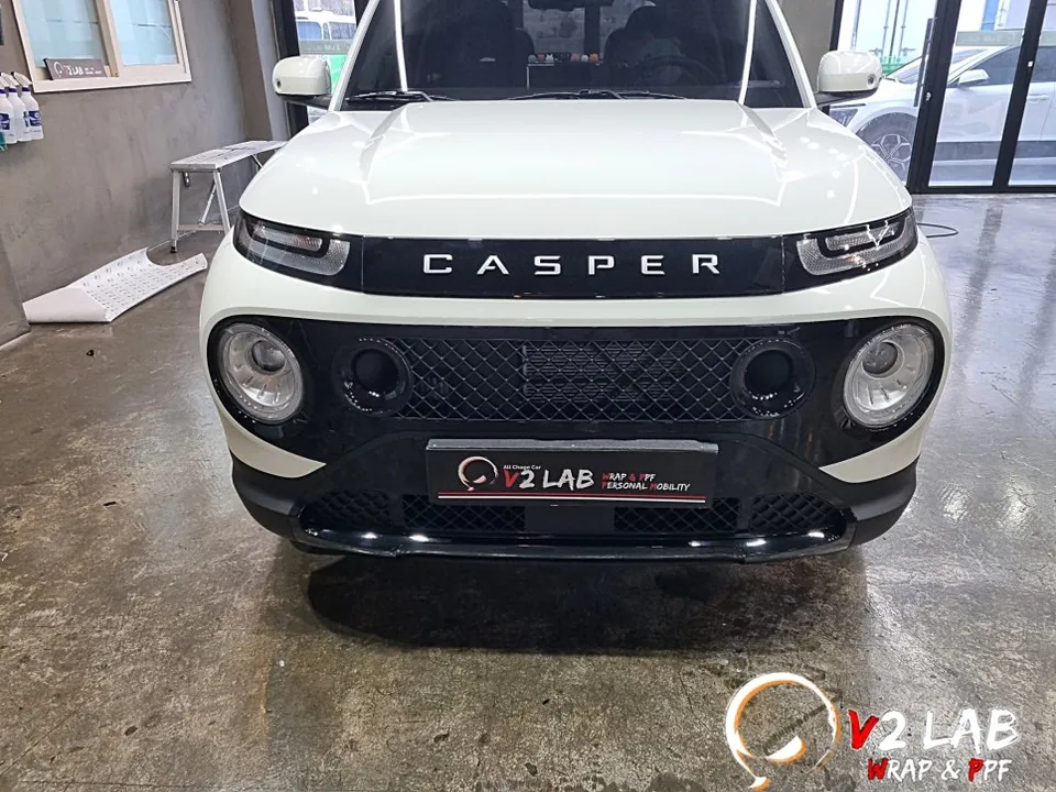 Hyundai Casperのカーラッピング事例 施工写真 1-2