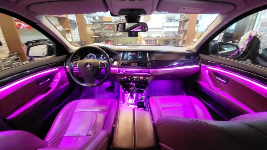 BMW 5 Series F10 ambient lighting - BMW 5 Series F10 Ambient Lighting Review: Cost & Results photo 5