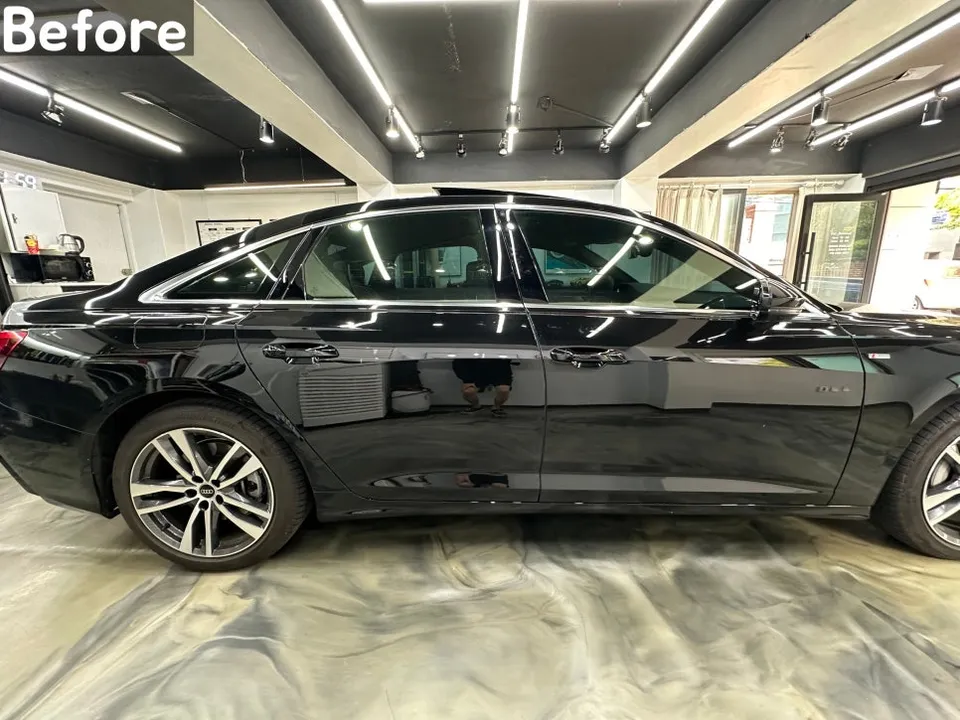 Audi A6のカーラッピング事例｜クロームをブラック化 施工写真 3-3