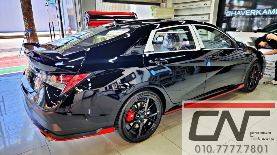 Hyundai Elantra Nのカーフィルム施工事例|費用目安・仕上がり 施工写真 2-1
