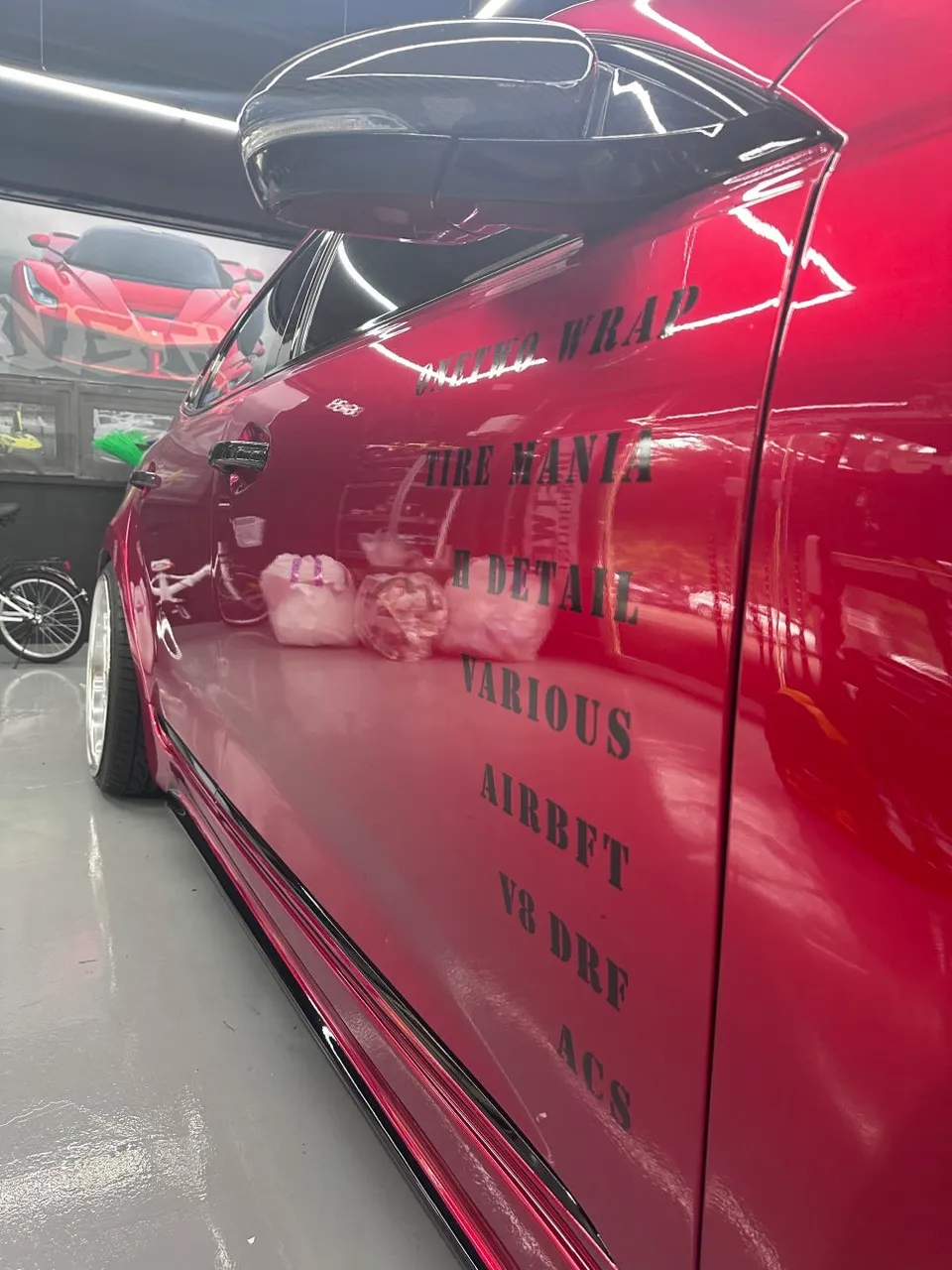 Kia K7 PPF施工事例|キャンディレッドのカスタム事例 施工写真 3-3