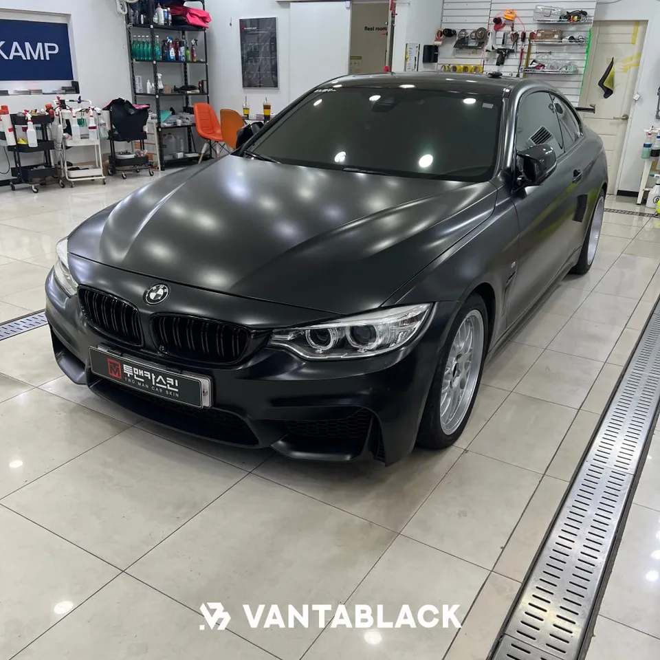 BMW 4 Series F32 カーラッピング事例|サテンメタリックパープル 施工写真 1-1