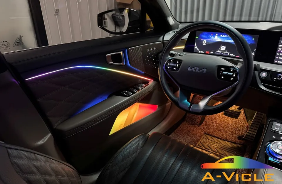 Kia K8 GL3 ambient lighting installation result