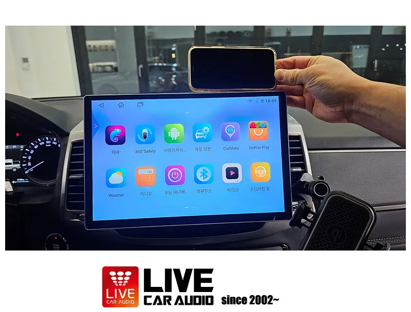 KG Mobility G4 RextonのAndroid Auto・CarPlay取付事例 施工写真 3-1