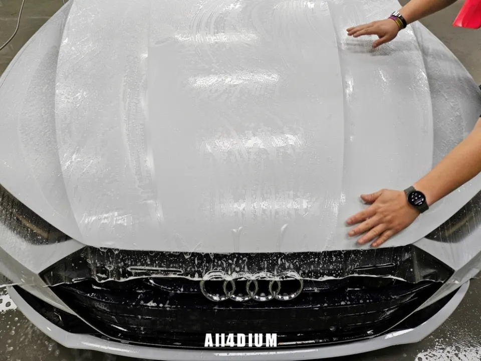 Audi A7の無光PPF再施工事例｜黄変しない選択肢 施工写真 3-1