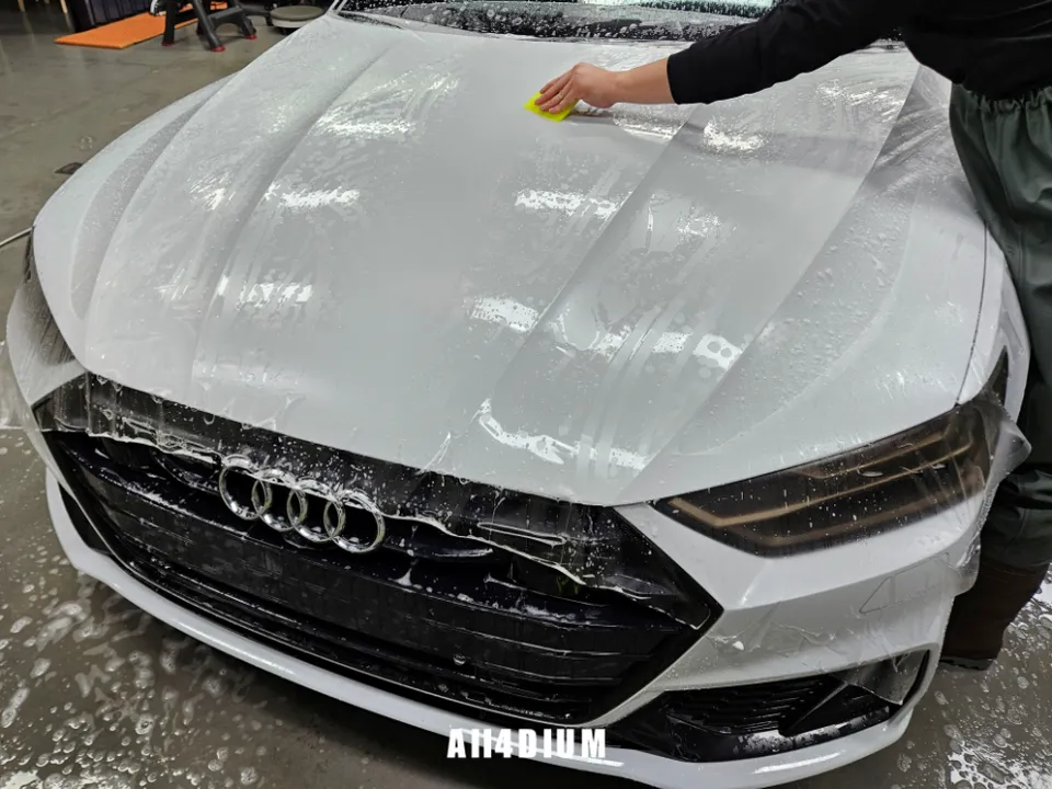 Audi A7の無光PPF再施工事例｜黄変しない選択肢 施工写真 1-2