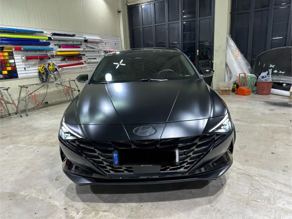 Hyundai Elantra CN7 vinyl wrap - Hyundai Elantra CN7 Vinyl Wrap Review: Satin Black Transformation photo 3