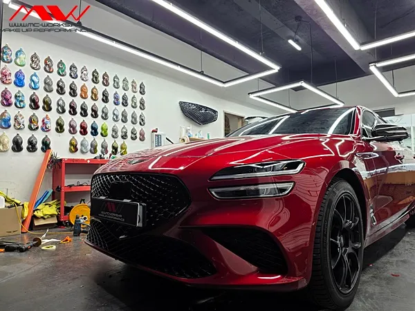 Genesis G70 interior customization - Genesis G70 Interior Customization Review: Sporty Carbon Accents photo 4