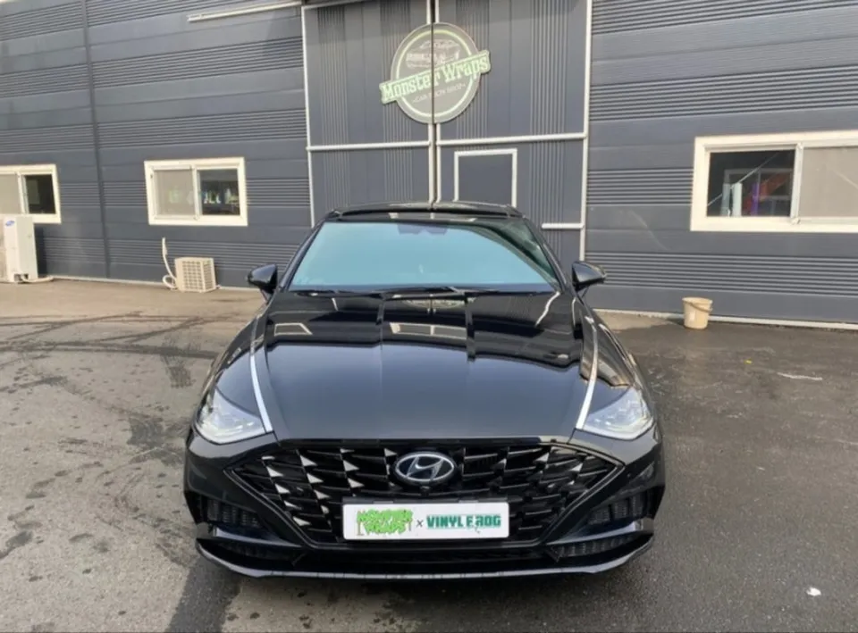 Hyundai Sonata DN8 Vinyl Wrap Review - Satin Black Transformation
