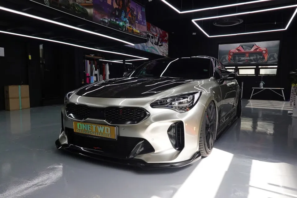 Kia Stinger vinyl wrap - Kia Stinger Vinyl Wrap Review — Champagne Gold Transformation photo 3