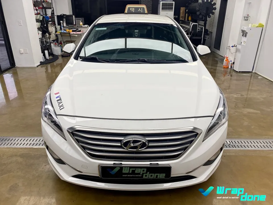 Hyundai Sonata LFのカーラッピング事例|撮影用警察車両風カスタム 施工写真 3-3