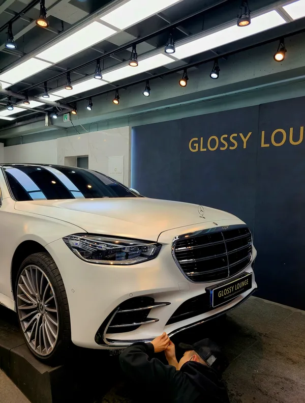 Mercedes-Benz S500のPPF施工事例｜無光フィルムで保護 施工写真 1-2