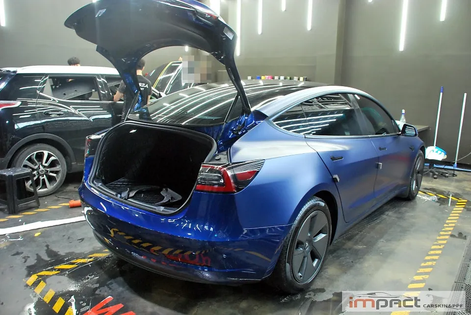 Tesla Model Y ppf - Tesla Model Y PPF Review: Deep Blue Metallic Repair photo 3