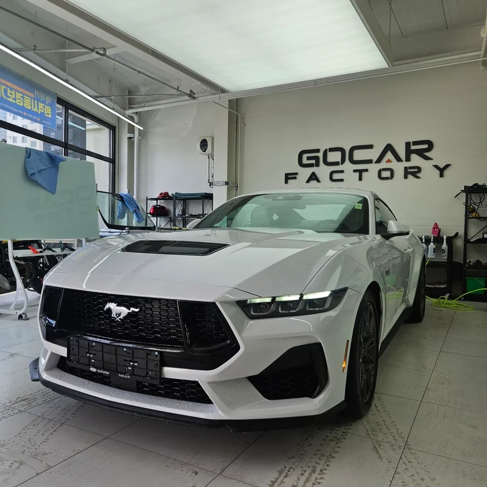 Ford Mustang window tinting installation result