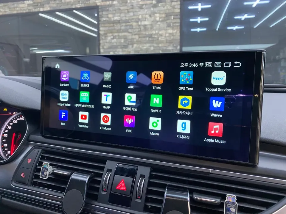 Audi A6のAndroid Auto・CarPlay取付事例 施工写真 3-2