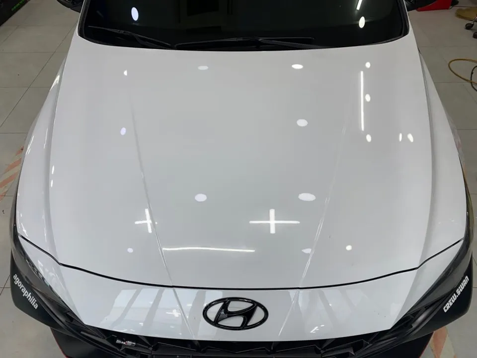Hyundai Elantra Nのカーラッピング事例|費用目安・仕上がり 施工写真 3-1