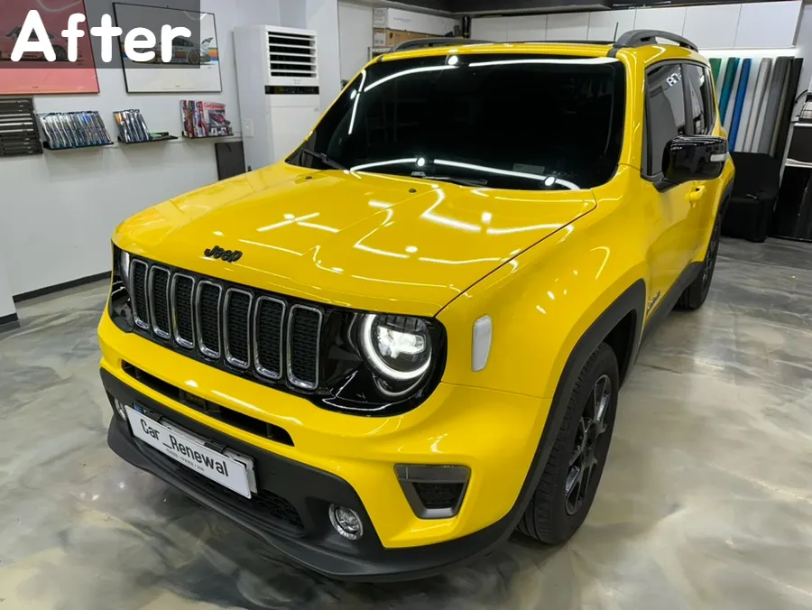 Jeep Renegadeのカーラッピング事例|3Mイエローフィルム 施工写真 1-2