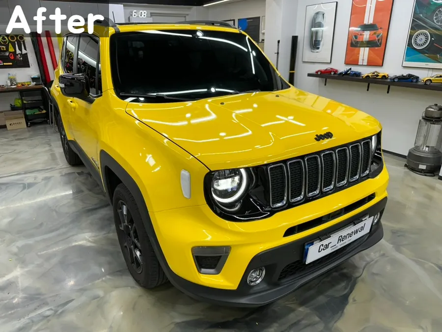 Jeep Renegadeのカーラッピング事例|3Mイエローフィルム 施工写真 3-2