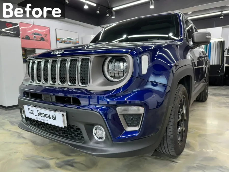 Jeep Renegadeのカーラッピング事例|3Mイエローフィルム 施工写真 1-3