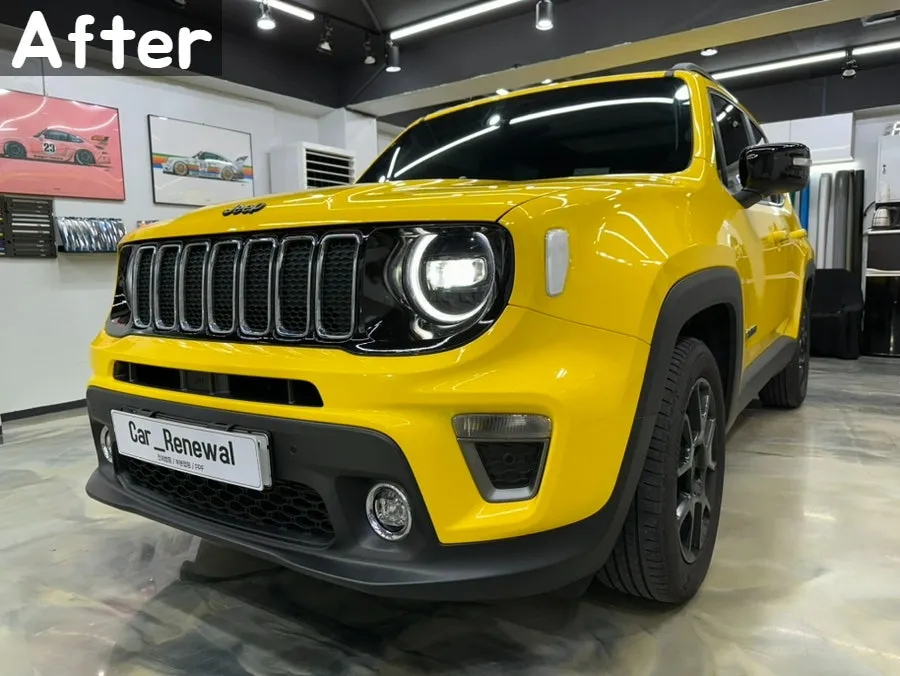 Jeep Renegadeのカーラッピング事例|3Mイエローフィルム 施工写真 2-3