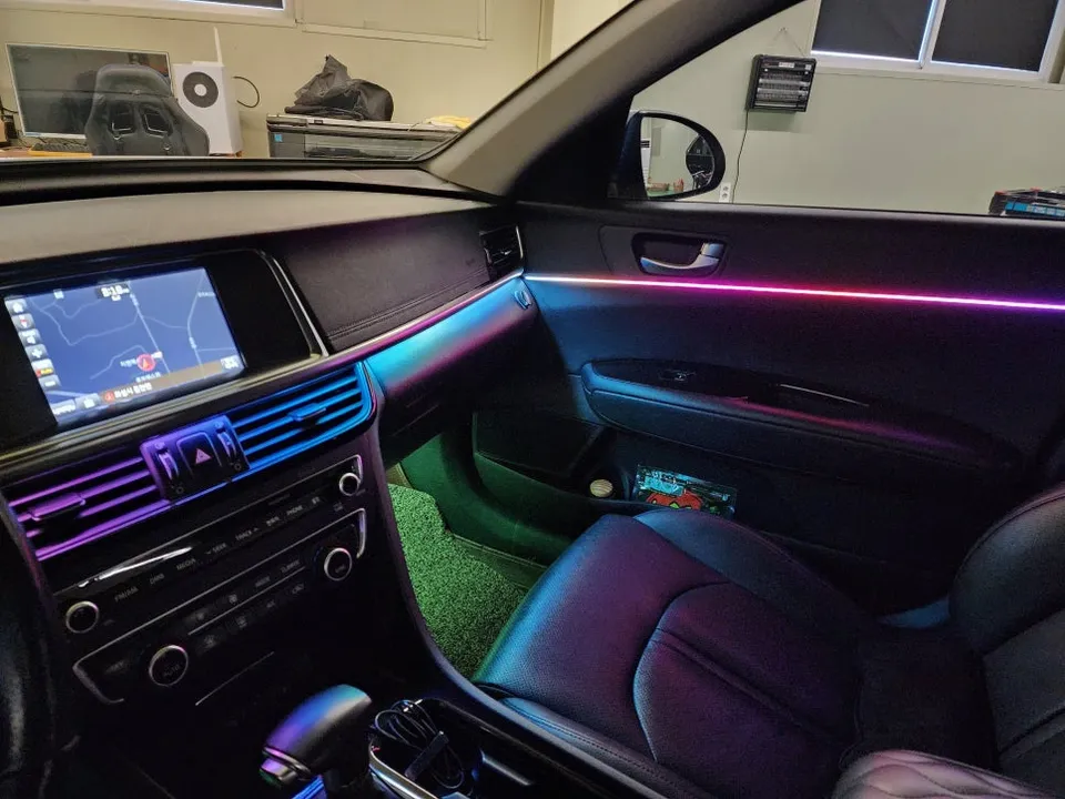 Kia K5 ambient lighting installation result