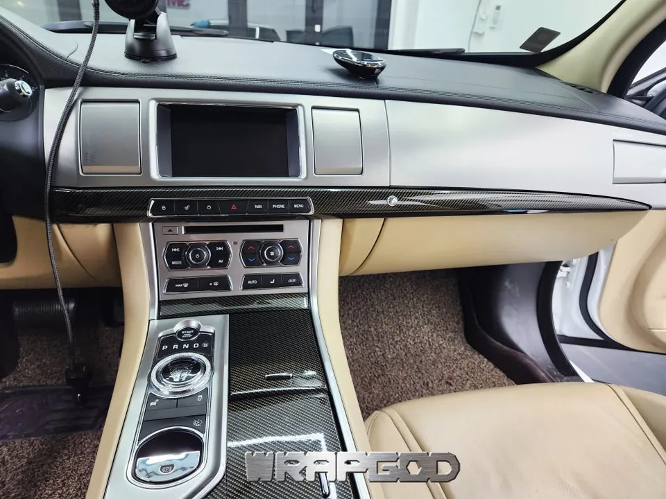 Jaguar XF Vinyl Wrap Review: Gloss Carbon Interior Transformation