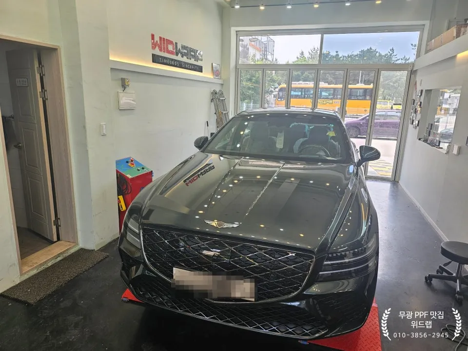 Genesis G80 RG3の無光PPF施工事例｜費用目安・仕上がり 施工写真 1-1