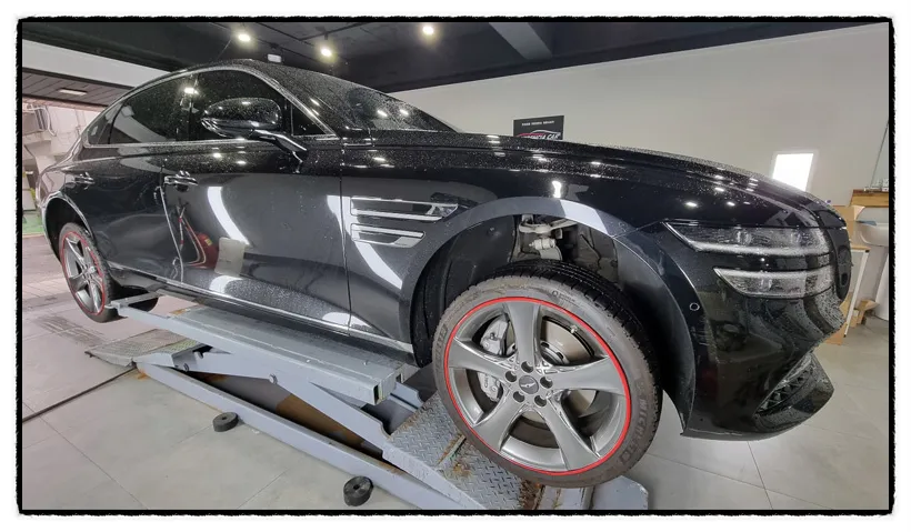 Genesis G80 RG3のホイールリペア・塗装事例 施工写真 4-2