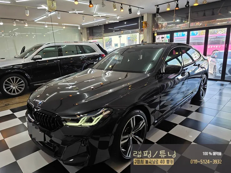 BMW 6 Series GTのウィンドウモールラッピング事例 施工写真 1-3