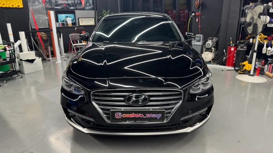 Hyundai Azera PPF施工事例｜クロームパーツのブラックアウト 写真