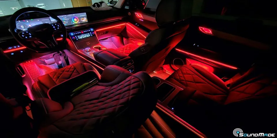 Genesis GV80 ambient lighting installation result