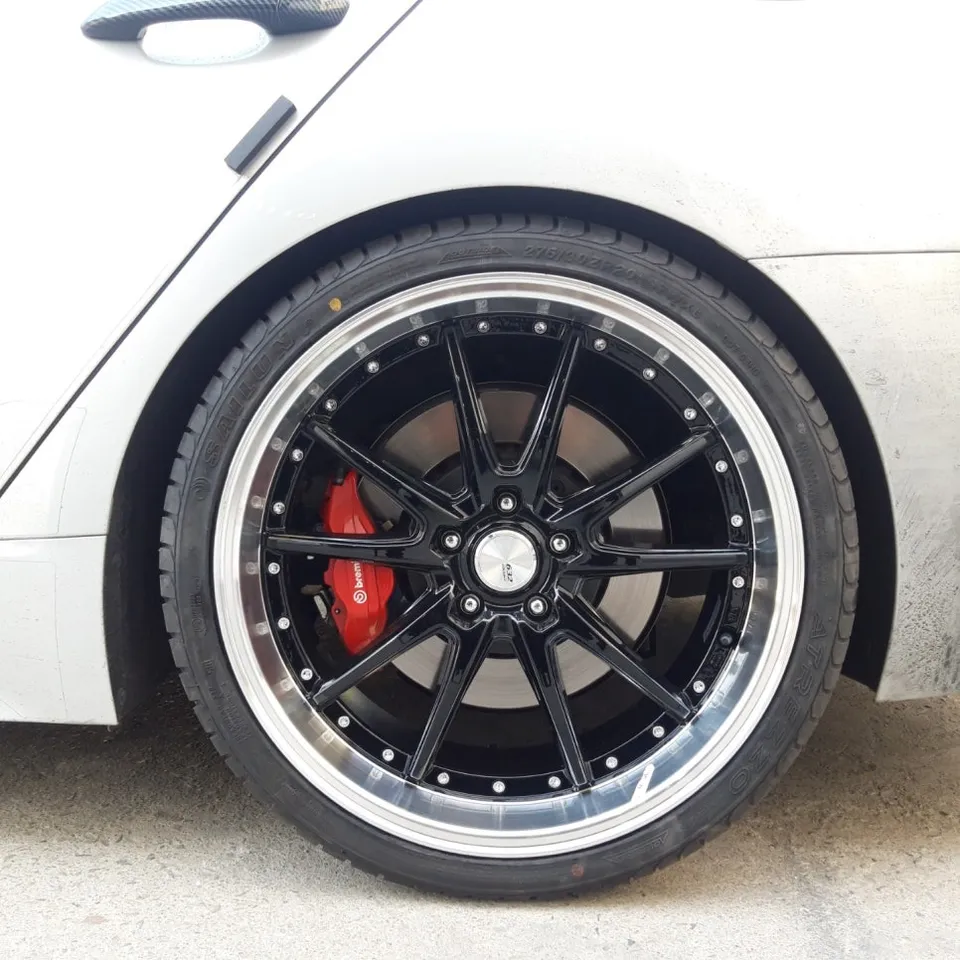 Kia Stinger tires - Kia Stinger Tire Replacement: LOXARNY 20-Inch Gloss Black Install photo 3
