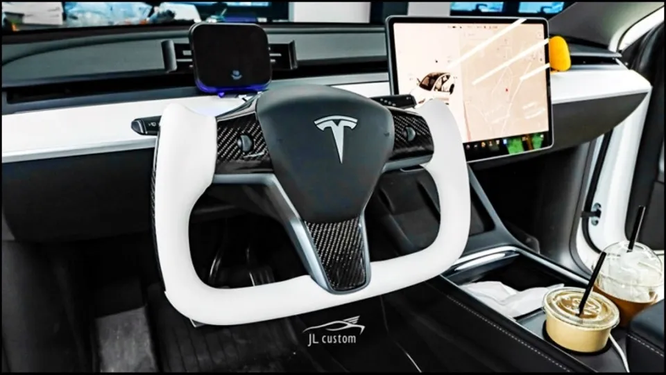 Tesla Model Y steering wheel - Tesla Model Y Custom Steering Wheel Review — Enhanced Interior photo 8