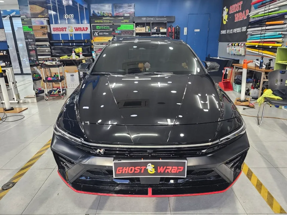Hyundai Elantra Nのカーラッピング事例|費用目安・仕上がり 施工写真 1-2