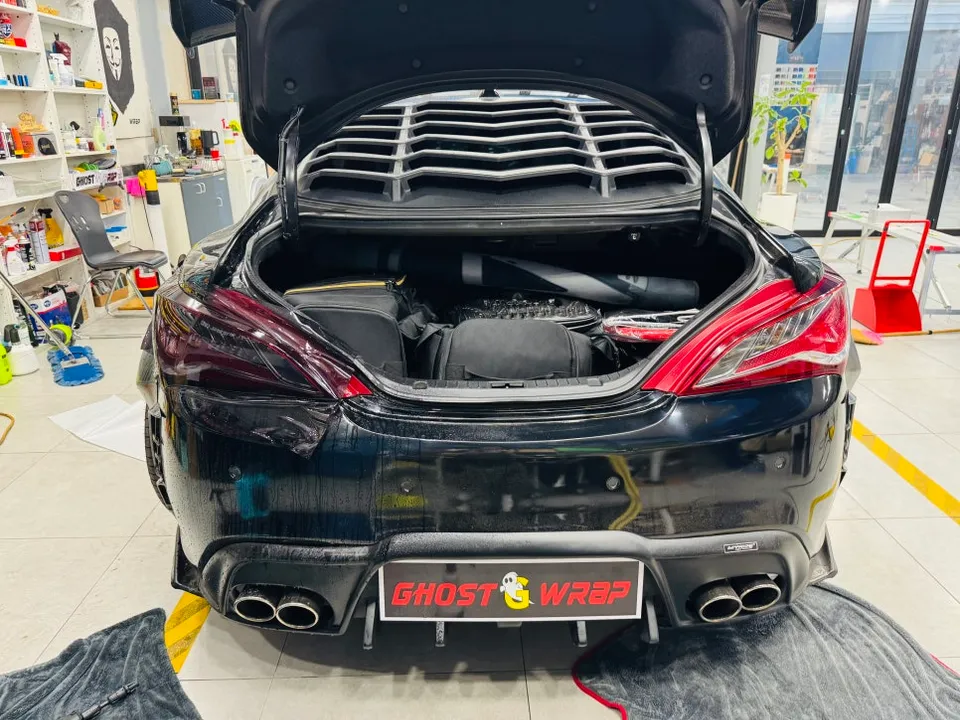 Genesis Coupe PPF施工事例|ライト・エンブレムカスタム 施工写真 2-2