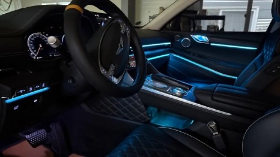 Genesis GV80 ambient lighting - Genesis GV80 Ambient Lighting Install — Luxury Interior Upgrade photo 3