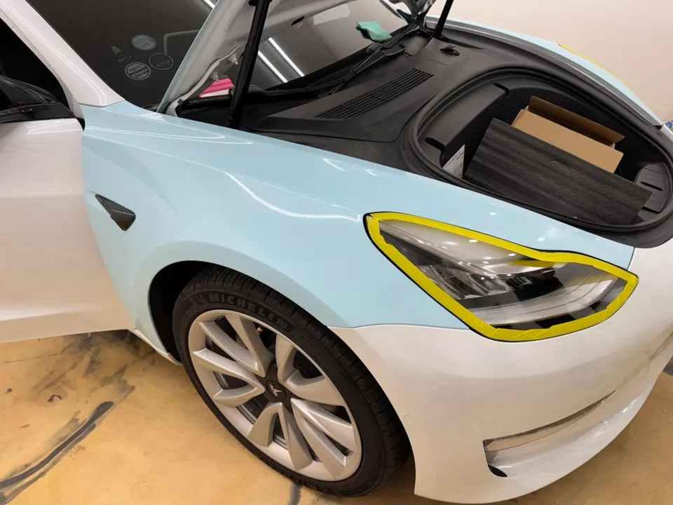 Tesla Model 3 PPF施工事例｜費用目安と仕上がり 施工写真 3-1