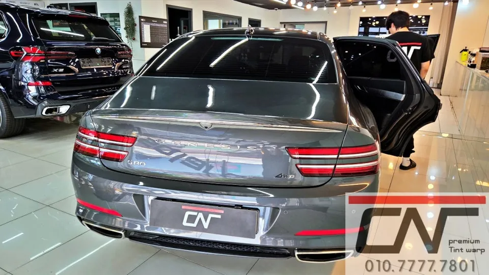 Genesis G80 window tinting - Genesis G80 Window Tinting Review: Blockforty Viva Sky Blue photo 3