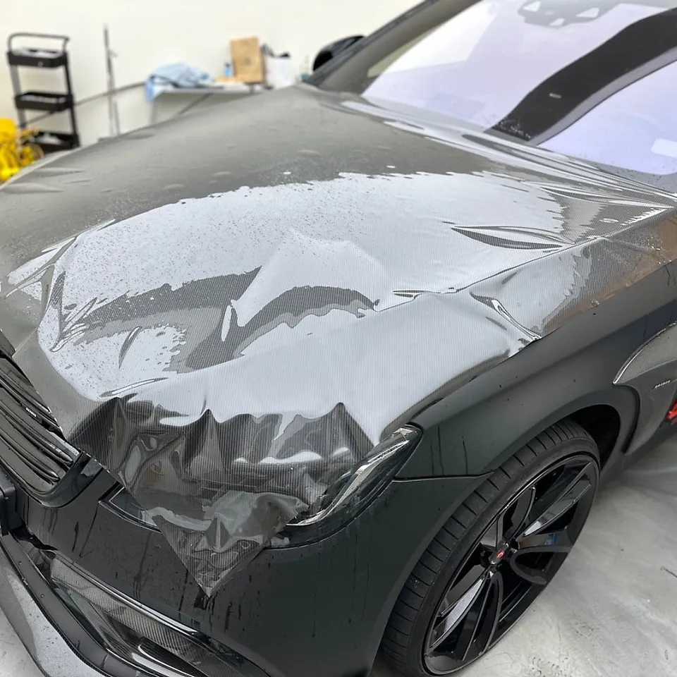 Mercedes-Benz S-ClassのPPF施工事例|マットブラックラッピング+カーボン 施工写真 3-1