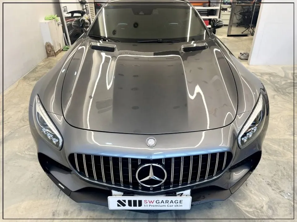 Mercedes-Benz AMG GT vinyl wrap - Mercedes-Benz AMG GT Vinyl Wrap: Dark Yellow Color Change Review photo 4
