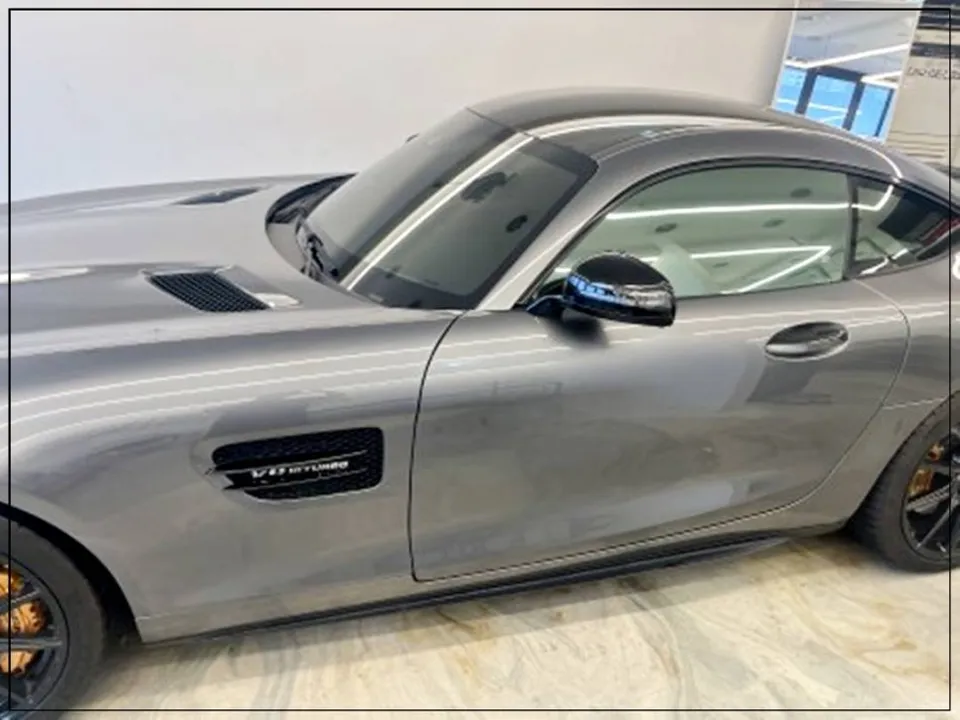 Mercedes-Benz AMG GT vinyl wrap - Mercedes-Benz AMG GT Vinyl Wrap: Dark Yellow Color Change Review photo 6
