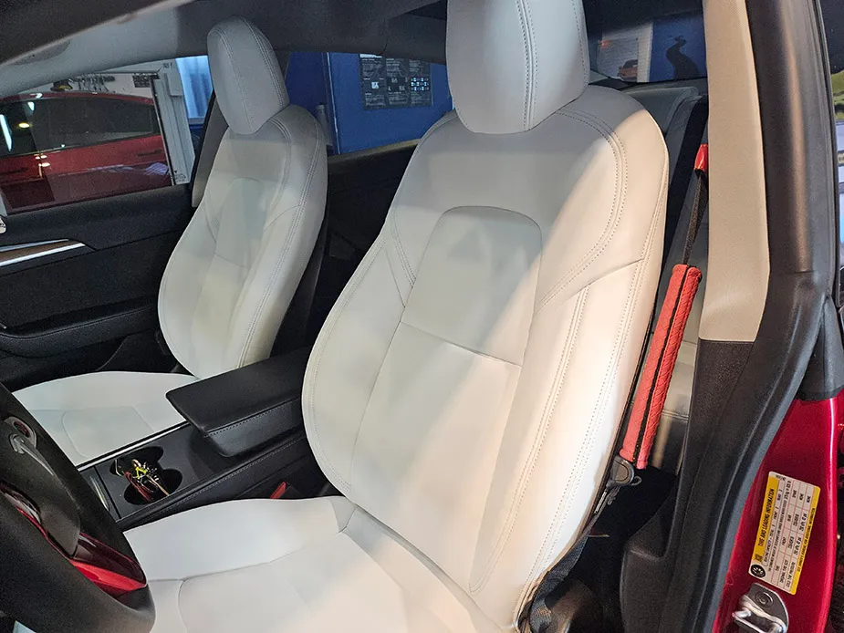 Tesla Model 3 interior customization - Tesla Model 3 Napa Leather Seat Upgrade Review photo 7