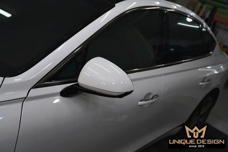 Genesis G80 PPF施工事例｜サイドミラー・Bピラー 施工写真 3-1